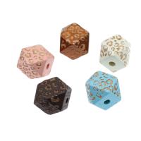 Trä Pärlor, Polygon, snidade, fler färger för val, 10mmuff0c12mmuff0c16mm, Hål:Ca 2mm, Säljs av PC