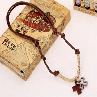 PU Leather Cord Necklace Zinc Alloy with PU Leather Adjustable & Unisex brown nickel lead & cadmium free 20-40cm 0.3cm Sold By Strand