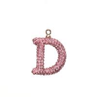 Rhinestone Pendant Rhinestone Clay Pave Letter D DIY Sold By PC