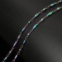 Stainless Steel Bar Chain colorful plated durable & DIY Sold By Spool