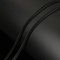Ruostumaton teräs Curb Chain, päällystetty, Kestävän, musta, 4mm, 10m/puolan, Myymät puolan