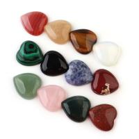 Gemstone díszítőszegecs, Természetes kő, Szív, galvanizált, DIY & különböző méretű a választás, több színt a választás, 5PC-k/Bag, Által értékesített Bag