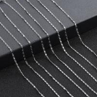 Iron Necklace Chain plated fashion jewelry & DIY & bar chain silver color Sold By Bag