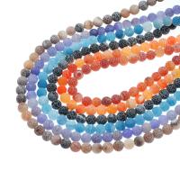 Natural Dragon Veins Agate Beads Round DIY & matte 6mmuff0c8mmuff0c10mm Sold Per 15 Inch Strand