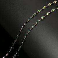 Stainless Steel Bar Chain, colorful plated, durable, 4.50x2.50x0.50mm, 10m/Spool, Sold By Spool