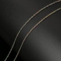 Łańcuch Biżuteria ze stali nierdzewnej, Stal nierdzewna, Powlekane, Zrównoważonego & skręt owalne, 2x1.50x0.30mm, 10m/szpula, sprzedane przez szpula