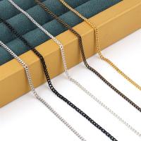 Cadeia de colar de ferro, banhado, joias de moda & DIY & torção oval, Mais cores pare escolha, 2x3mm, comprimento 23.6 inchaltura, 10vertentespraia/Bag, vendido por Bag