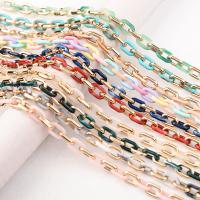 Akryl kæde, forgyldt, mode smykker & du kan DIY, flere farver til valg, nikkel, bly & cadmium fri, 10x15mm, 1m/Spool, Solgt af Spool