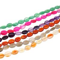 Perles agates, Agate, ovale plat, DIY, plus de couleurs à choisir, 36x16x3mm, Vendu par 15 pouce brin