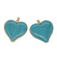 Turquoise Pendant Zinc Alloy Heart Sold By PC