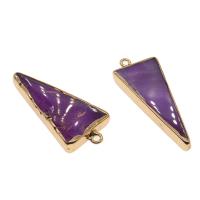 Agate Jewelry Pendants Zinc Alloy with Dragon Veins Agate Triangle Sold By PC