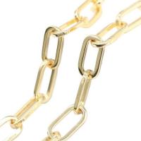 Латунная цепочка с овальными звеньями, Латунь, плакирован золотом, 9.50x2x19mm, продается м