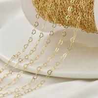 Brass Beading Chains plated heart chain golden 3mm Sold By m