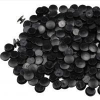 Plastic Knop Bevindingen, Ronde, epoxy sticker, DIY, zwart, 10mmuff0c12mm, 100pC's/Bag, Verkocht door Bag