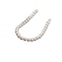 Perlmuttartige Glasperlen, Perlen, rund, Einbrennlack, keine, 5mm, verkauft per 38 cm Strang