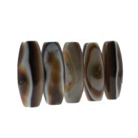 Grânulos de ágata, Tambor, DIY, cores misturadas, 49x20x20mm, Buraco:Aprox 2mm, vendido por PC