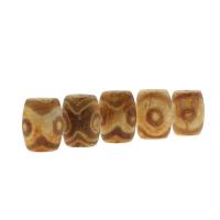 Ágata natural tibetano Dzi Beads, Ágata tibetana, Coluna, DIY, amarelo, 20x15x15mm, Buraco:Aprox 2mm, vendido por PC