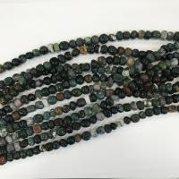 Természetes Moss Achát gyöngyök, Nuggets, DIY, zöld, 8-10mm, Naponta eladott 38 cm Strand