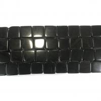 Natural Black Obsidian Beads Square polished DIY black 16mm Approx Sold Per 38 cm Strand