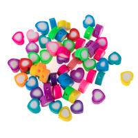 Polymer Clay Gyöngyök, Szív, galvanizált, DIY, sokszínű, 10x3mm, 1000PC/Bag, Által értékesített Bag