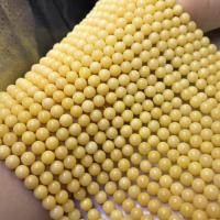 Bienenwachs Perle, rund, poliert, DIY, gelb, Länge 38 cm, verkauft von PC