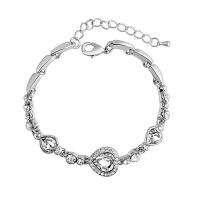 Bracelet en alliage de zinc, avec 1.97inch chaînes de rallonge, bijoux de mode & pour femme & avec strass, plus de couleurs à choisir, protéger l'environnement, sans nickel, plomb et cadmium, Longueur 6.89 pouce, Vendu par PC