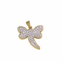 Titanium Steel Pendants Dragonfly polished golden Sold By PC
