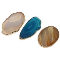 Agate Jewelry Pendants Brass with Agate irregular mixed colors Sold By PC