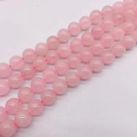 Perline di quarzo rosa naturale, Cerchio, DIY, rosa, Venduto per 38 cm filo