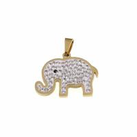 Titanium Steel Pendants Elephant polished for man golden Sold By PC