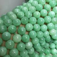 Jadeit Perlen, rund, DIY, grün, Länge 38 cm, verkauft von PC