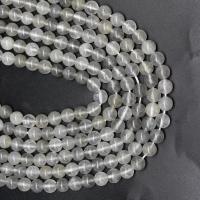 Perline di quarzo grigio naturale, Cerchio, DIY, grigio, Venduto per 38 cm filo