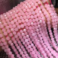 Natürliche Rosenquarz Perlen, Rhombus, DIY & facettierte, Rosa, Länge 38 cm, verkauft von PC