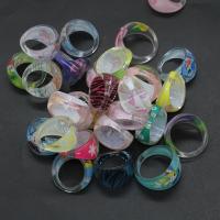 Kinderen Finger Ring, Hars, voor kinderen, gemengde kleuren, 21x21x14mm, 100pC's/Bag, Verkocht door Bag