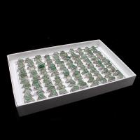 Gemstone Finger Ring, Zinc Alloy, met Groene Aventurijn, Verstelbare & uniseks, gemengde kleuren, 200x200x30mm, 100pC's/box, Verkocht door box