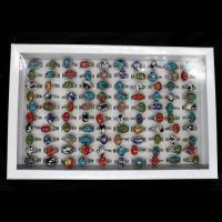 Anillo de Aleación de Zinc, con resina, Ajustable & unisexo, color mixto, 200x200x30mm, 100PCs/Caja, Vendido por Caja