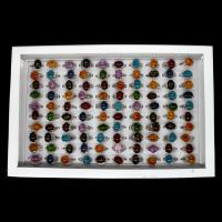 Anillo de Aleación de Zinc, con resina, Ajustable & unisexo, color mixto, 200x200x30mm, 100PCs/Caja, Vendido por Caja