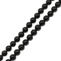 Schörl Perle, rund, DIY & verschiedene Größen vorhanden, schwarz, verkauft per 38 cm Strang