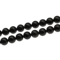 Grânulos de pedra vulcânica preta, Obsidiana, Roda, DIY & tamanho diferente para a escolha, preto, comprimento 38 cm, vendido por PC