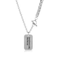 Titanium Steel Sweater Necklace polished & with letter pattern & for man Sold By PC