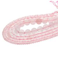Naturlige rosenkvarts perler, Rose Quartz, Runde, du kan DIY & forskellig størrelse for valg, lyserød, Solgt Per 38 cm Strand