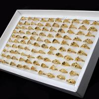 Anillo de Aleación de Zinc, para mujer, dorado, 20x20x3mm, 100PCs/Caja, Vendido por Caja