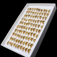 Anillo de Aleación de Zinc, Mariposa, para mujer, dorado, 20x20x3mm, 100PCs/Caja, Vendido por Caja