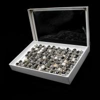 Zinklegering ringen, Zinc Alloy, met Millefiori Lampwork, voor vrouw, gemengde kleuren, 20x20x3mm, 100pC's/box, Verkocht door box