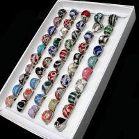 Zinc Alloy Finger Ring with enamel for woman & with rhinestone mixed colors Sold By Box