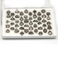 aleación de zinc anillo, para hombre, plateado, 200x200x30mm, 50PCs/Caja, Vendido por Caja