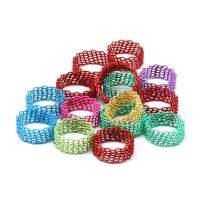 Zinklegering ringen, Zinc Alloy, voor vrouw, gemengde kleuren, 20x20x3mm, 100pC's/Bag, Verkocht door Bag