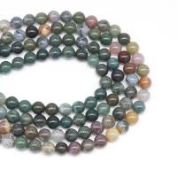 Naturlige indiske agat perler, Indiske Agate, Runde, du kan DIY & forskellig størrelse for valg, blandede farver, Solgt Per 38 cm Strand