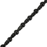 Perles obsidienne noire, noire, 8mm,7x6x6mm, Vendu par Environ 6.5 pouce brin