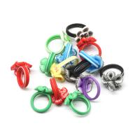 Kinderen Finger Ring, Hars, Bloem, voor kinderen, multi-gekleurde, 200x200x30mm, 100pC's/Bag, Verkocht door Bag